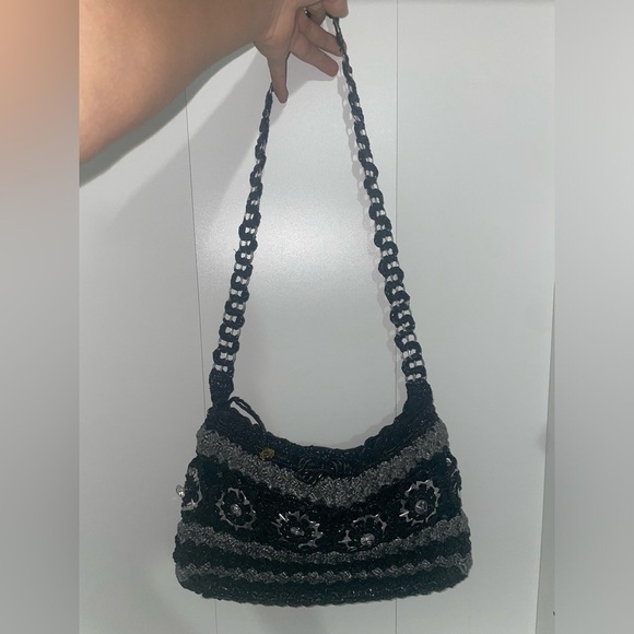 Handmade bag🖤Mexican bag woven purse shoulder bag bottle cap bag floral bag - Picture 13 of 14